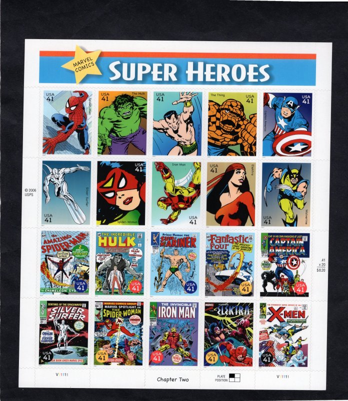 4159 Super Heroes, MNH sheet/20 (#V11111)