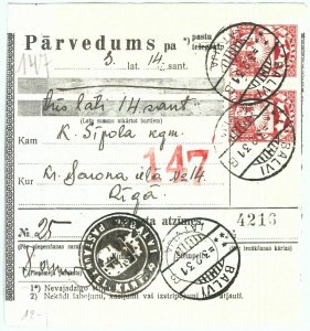 68997 - LATVIA - POSTAL HISTORY - MONEY ORDER: Balvi 1931-