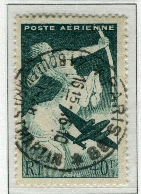 FRANCE; 1946-47 early AIRMAIL issue fine used 40Fr. value