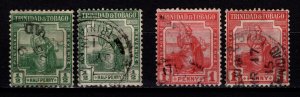 Trinidad & Tobago 1913-23 George V Definitives, ½d & 1d incl. color var. [Used]