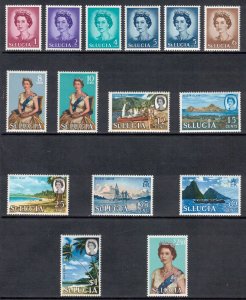 ST. LUCIA 1964 Definitives; Scott 182-95. SG 197-210; MNH