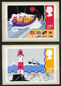 Great Britain 1107-10 Safety at Sea PHQ 84 FD Cancel (4)