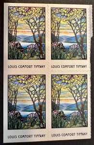 US # 4165 Louis Comfort Tiffany block of 4 from booklet 41c 2007 Mint NH