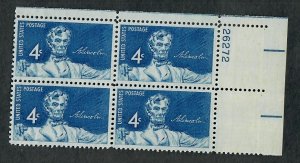 1116 Abraham Lincoln MNH plate block UR