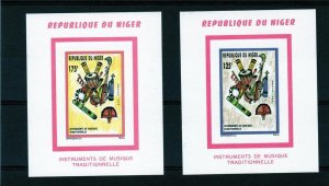 Niger 1996 Sc#896/897  Musical Instruments 2 S/S DELUXE IMPERFORATED MNH