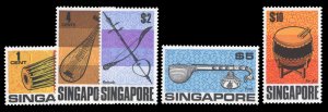Singapore #107-111 Cat$66.10, 1969 Musical Instruments, complete set, never h...