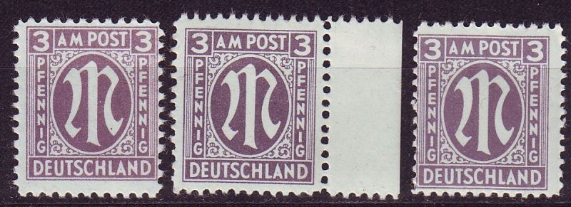 GERMANY Alliiert AmBri [1945] MiNr 0017 a A,C,D ( **/mnh )