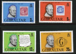 Gibraltar Scott 378-381 MNH** Rowland Hill stamp on stamp 