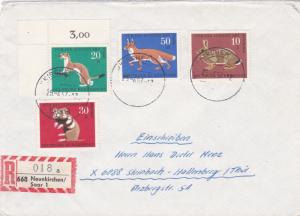 Germany 1967 Cover SC #B422-B425 Registered Semi Postal Set Animal Type of 1966
