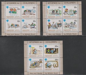 Penrhyn # 111-113, Max & Moritz, Minit Sheets, Mint NH, 1/2 Cat.