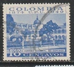 1950 Columbia - Sc 586 - used VF - 1 single - Santo Domingo Post Office