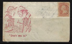 US 1860 THREE CENTS WITH GRILL ON COVER WITH UNUSUAL CACHET DONT SEE IT TO KY