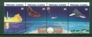 Marshall Islands #208a (1988 Space Program strip of four)  VFMNH CV $2.00