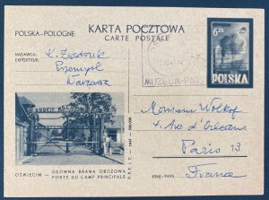 1947 Poland 2 Years Auschwitz KZ Camp Liberation Anniversary Postcard Cover