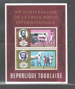 R.TOGOLAISE 1969 50TH ANNIV RED CROSS MS #C114a  MNH