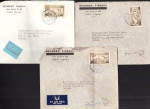 Syria 1950, 3 Covers to US