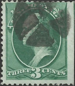 # 158 Green Silk Paper Used George Washington