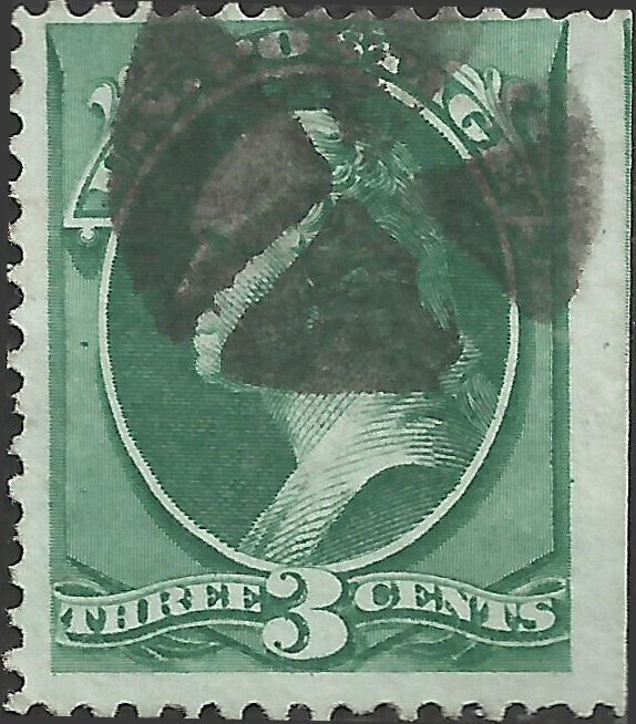 # 158 Green Silk Paper Used George Washington