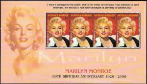 ANTIGUA BARBUDA SHEET MARILYN MONROE
