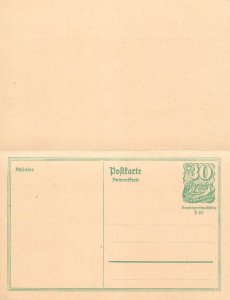 E0026 German Empire Large Numeral and Post Rider Reply Postal Card 1921-1930