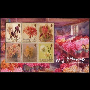 GUERNSEY 2005 - Scott# 865a S/S Flora Paintings NH