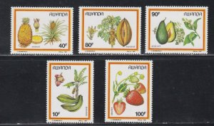 Rwanda # 1287-1291, Fruit, Mint NH, 1/2 Cat.