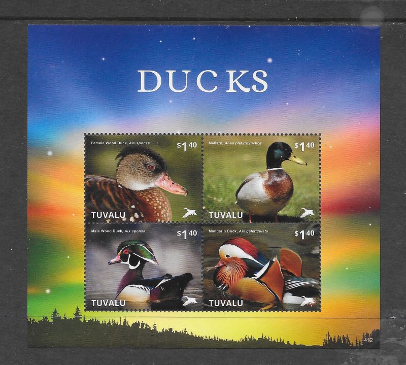 BIRDS-TUVALU #1289 DUCKS S/S MNH