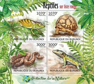 BURUNDI 2012 - Reptiles of red list M/S. Official issues.