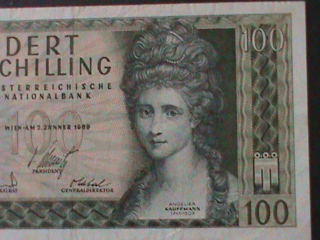 AUSTRIA-1969 AUSTIRAN NATIONAL BANK-$100 SCHILLING-LT-CIRCULATED NOTE VF