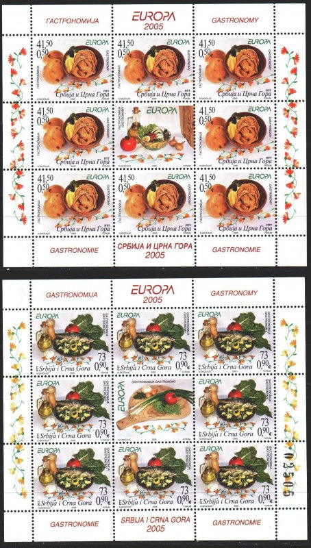 Yugoslavia. 2005. Small sheet 3269-70. Gastronomy, Europe-sept. MNH.