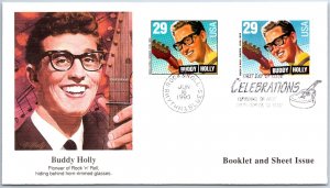 U.S. FIRST DAY COVER BUDDY HOLLY PIONEER OF ROCK 'N ROLL 1993