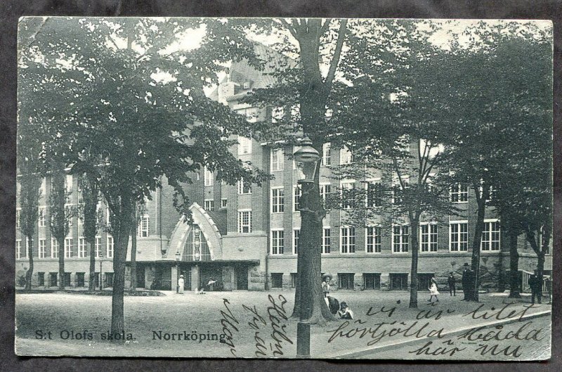 h406 - SWEDEN 1910 RPO Postmark PLK 232 A on Norrköping Postcard