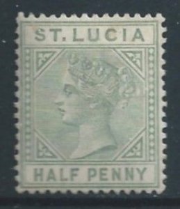 St. Lucia #27a MH 1/2p Queen Victoria - Die A