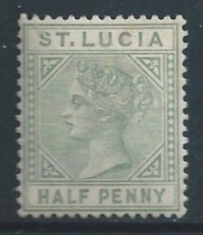 St. Lucia #27a MH 1/2p Queen Victoria - Die A