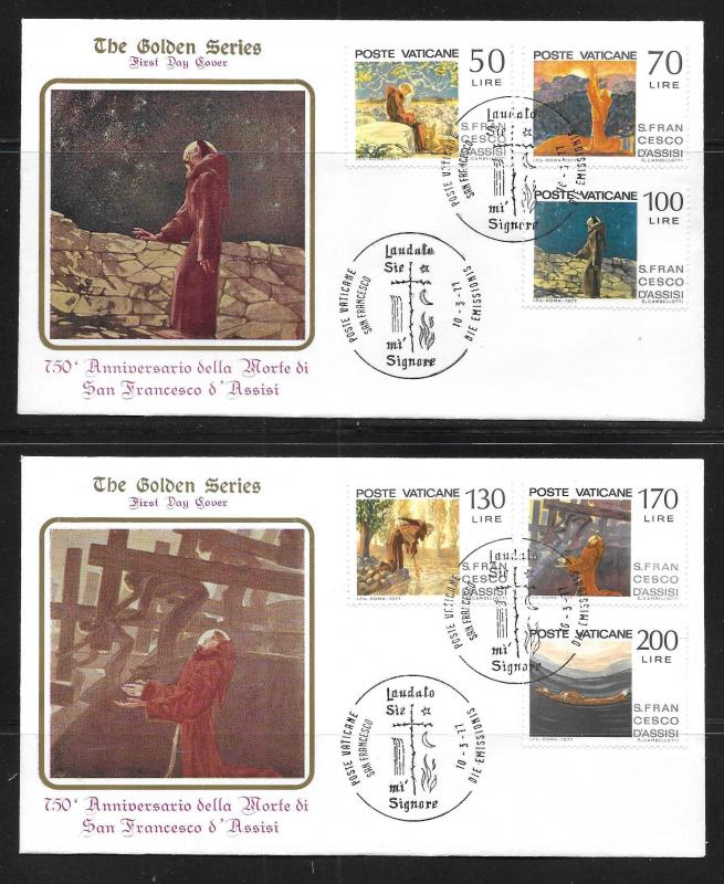 Vatican City 607-12 750th St. Francis of Assisi Golden Series FDC