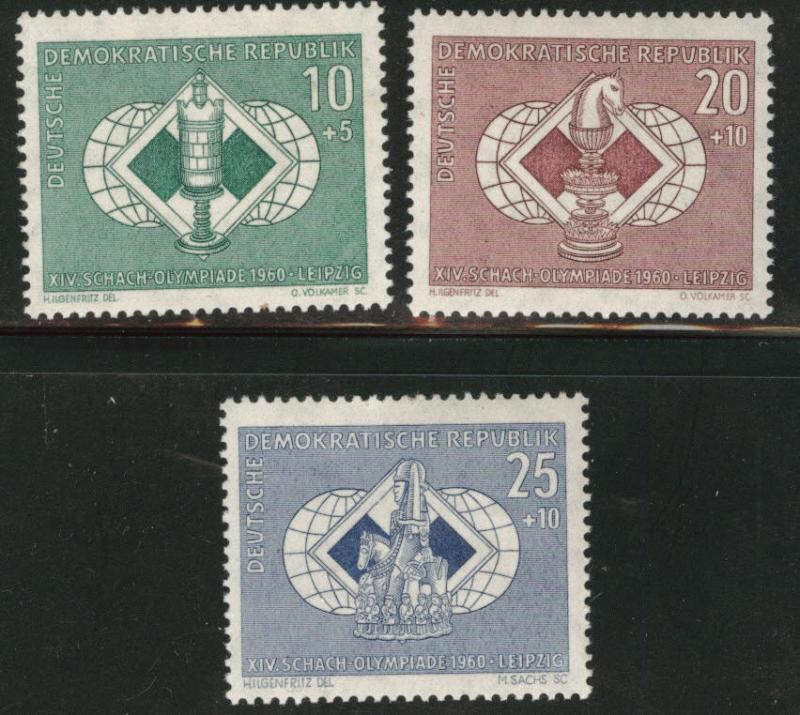 German DDR  Scott B67-9 MNH** Chess set 1960