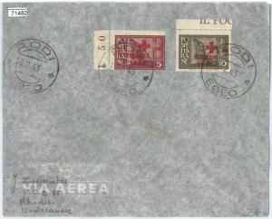 71482 - EGEO Rhodes - Postal History - Saxon S26 on FDC ENVELOPE - RED CROSS 1945-