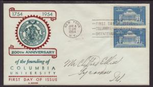 US 1029 Columbia University C George Pen FDC