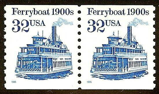 2466b 32c Bronx Blue Error / EFO Ferryboat Mint NH