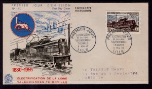 France 768 Train Typed FDC