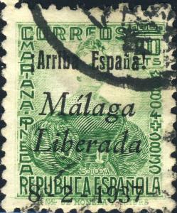 ESPAGNE / SPAIN / ESPAÑA - MÁLAGA 10Cts Ed.12 small ñ (Em. Locales Patrioticas