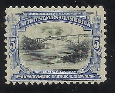 297 5c MNH F/VF Centering Bridge at Niagra Falls Very crisp and fresh!