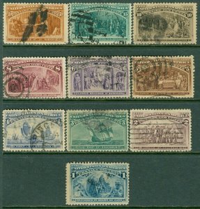 EDW1949SELL : USA 1893 Scott #230-39 Fine-Very Fine, Used. Clean. Catalog $235.