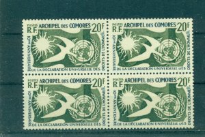 Comoro Is. - Sc# 44. 1958 Human Rights. MNH Block of 4. $36.00.