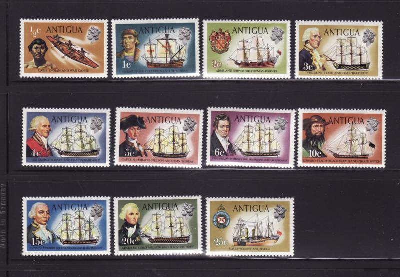 Antigua 241-251 MNH Ships (A)