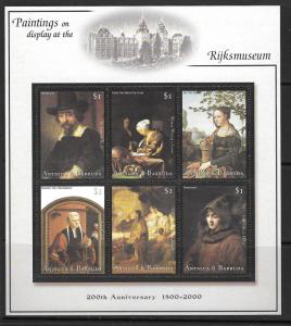 ANTIGUA SG3262a 2000 RIJKSMUSEUM SHEETLET MNH