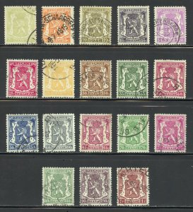 Belgium Scott 265-282 Used H - 1935-1948 Coat of Arms Issue - SCV $4.65