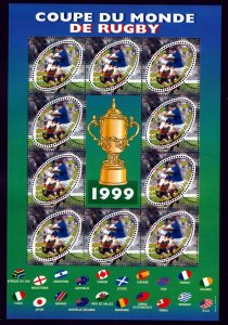 FRANCE Sc 2737a NH MINISHEET OF 1998 - SPORT - RUGBY - (CT5)