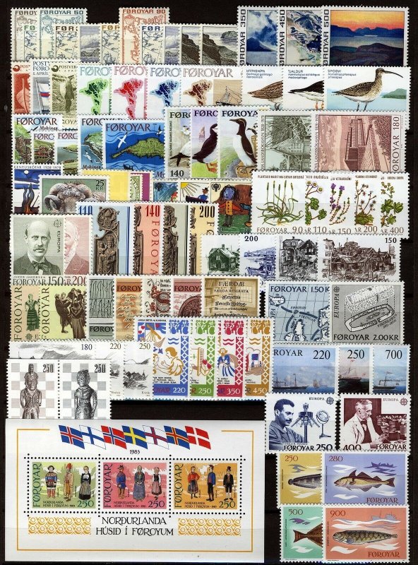 Faroe Islands 1975-92, Complete run 18 years VF-XF MNH cat +385€ (B5c)