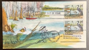 2086 Ham Hand painted cachet Louisiana World’s Exposition FDC 1984